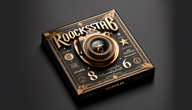 Stunning AI-generated cover for "rockstar66" with luxurious gold accents and Thai tagline, sleek design.
